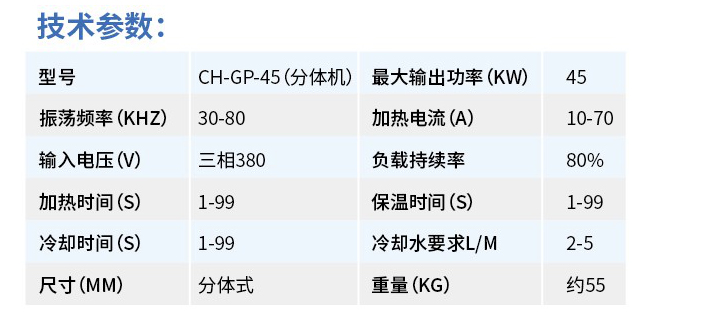 CH-GP-45(分體機)參數